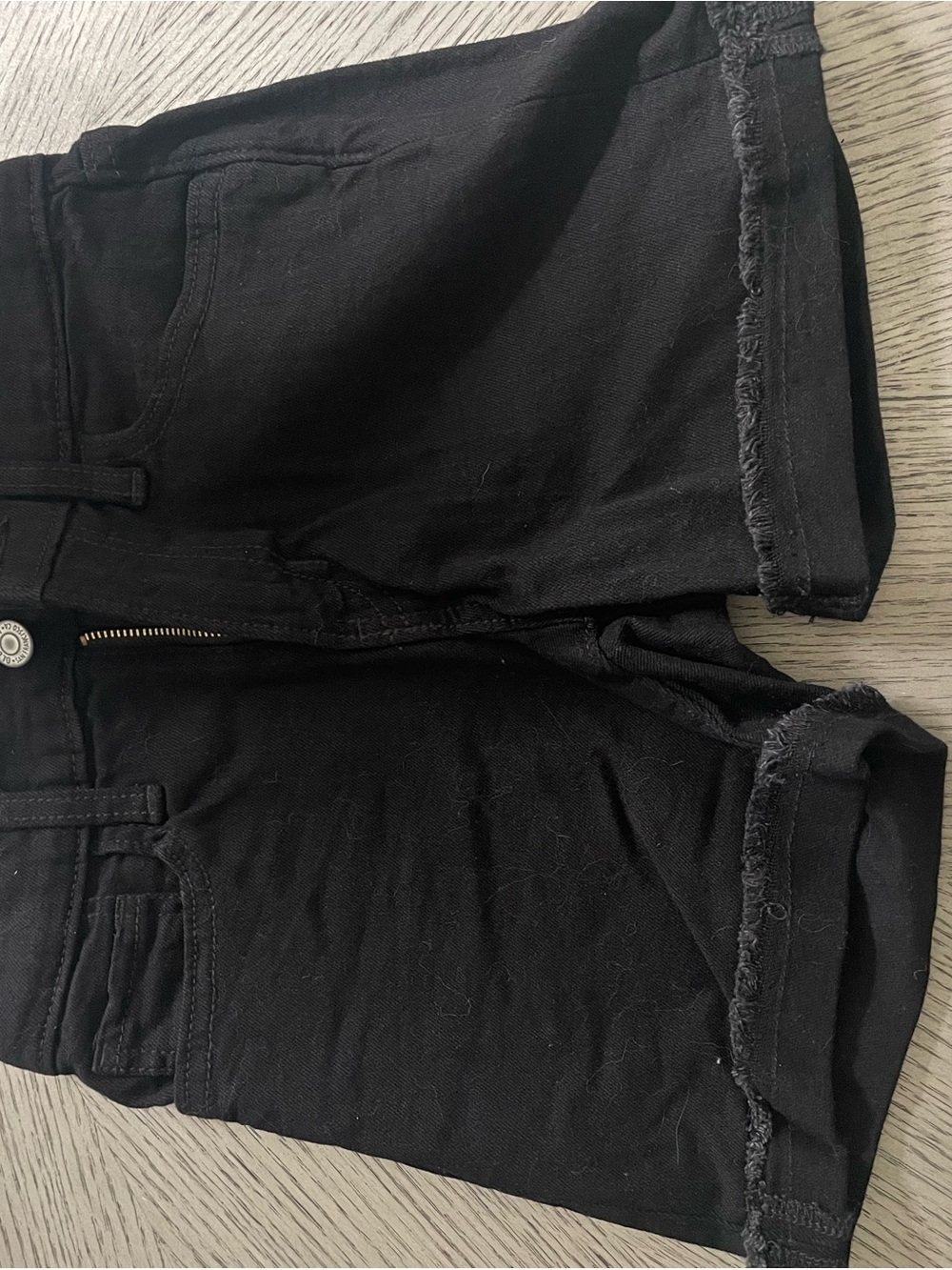 Old Navy Black High-Rise Denim Shorts with Gold Hardware